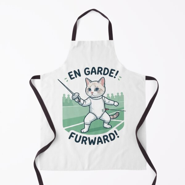 Item preview, En Garde Furward Cute Fencing Cat Fechter Kitty designed and sold by PetalsPaws.