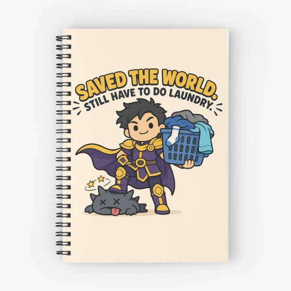 Item preview, Funny Gamer Gift Saved The World Still Have To Do Laundry Flat Illustration Shirt Hoodie Sticker designed and sold by Fanverse Merchandise.