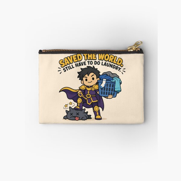 Item preview, Funny Gamer Gift Saved The World Still Have To Do Laundry Flat Illustration Shirt Hoodie Sticker designed and sold by Fanverse Merchandise.