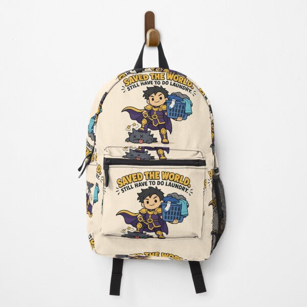Item preview, Funny Gamer Gift Saved The World Still Have To Do Laundry Flat Illustration Shirt Hoodie Sticker designed and sold by Fanverse Merchandise.