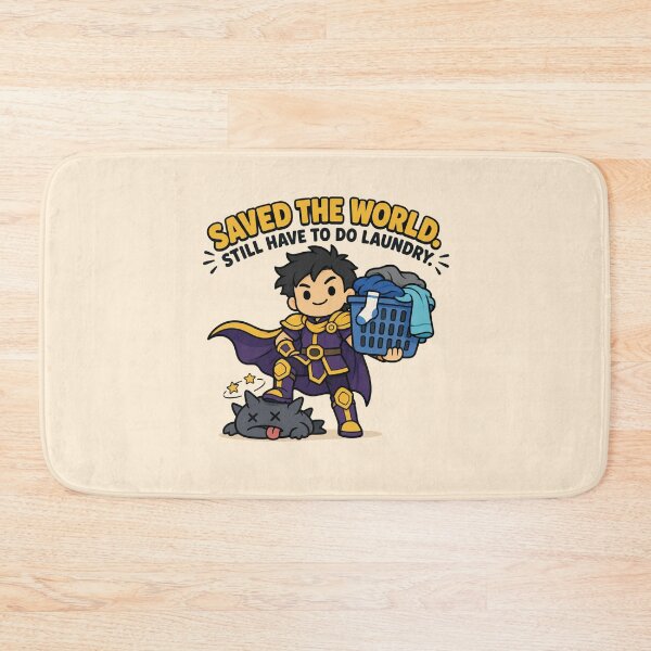 Item preview, Funny Gamer Gift Saved The World Still Have To Do Laundry Flat Illustration Shirt Hoodie Sticker designed and sold by Fanverse Merchandise.