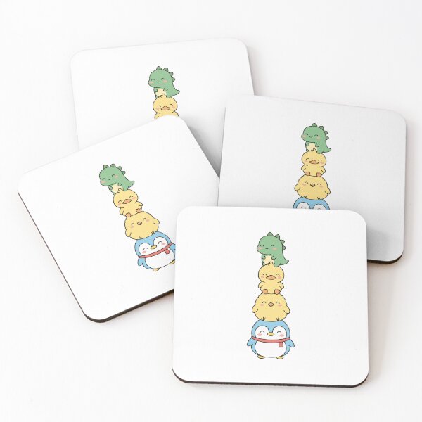 Item preview, Kawaii Animal Stack – Cute Dinosaur Duck Chick & Penguin Tower designed and sold by AliveStyle.