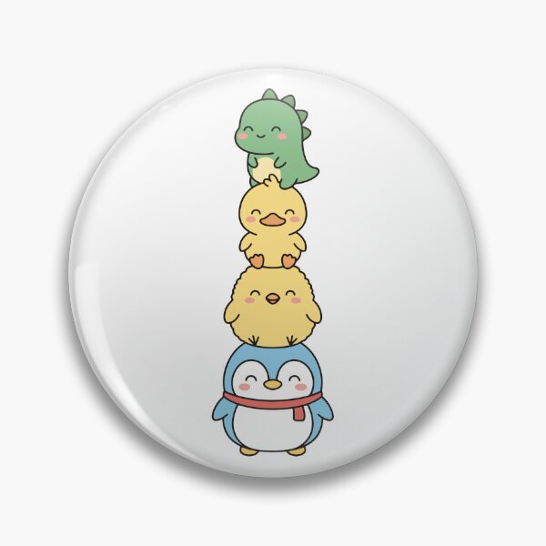 Item preview, Kawaii Animal Stack – Cute Dinosaur Duck Chick & Penguin Tower designed and sold by AliveStyle.