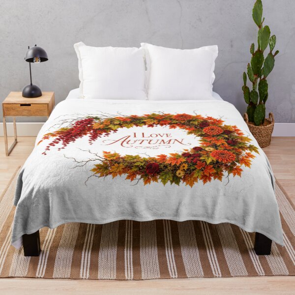 Item preview, I Love Autumn – Autumn Floral Wreath designed and sold by DansCreations42.