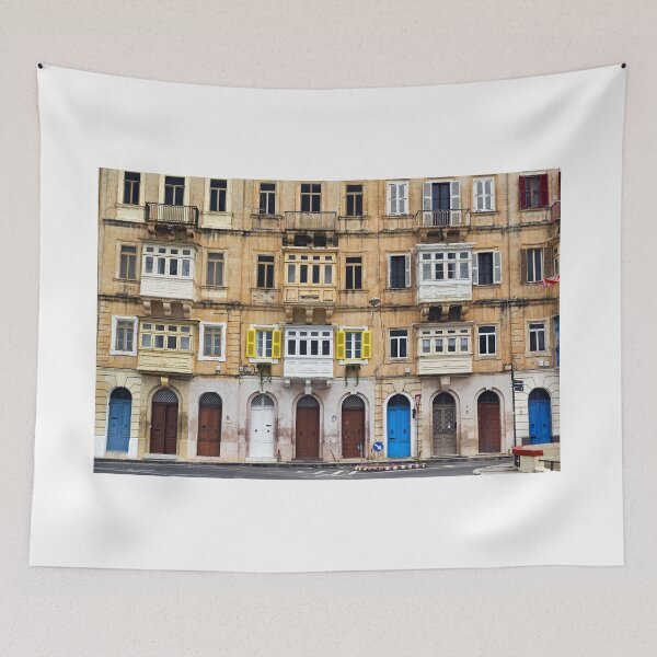 Item preview, Traditional Maltese facade with colorful wooden balconies and doors in Valletta, Malta designed and sold by goceris.