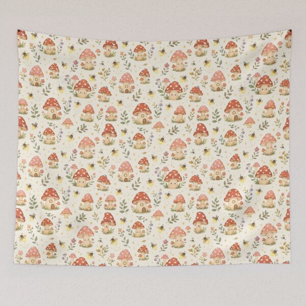 Item preview, Firefly Mushroom Whimsical Print  designed and sold by Blue  Robin.