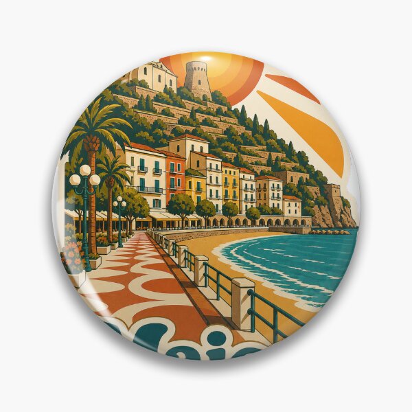 Item preview, Maiori Italy Travel Souvenir - Retro Illustration designed and sold by VisualArtsOasis.