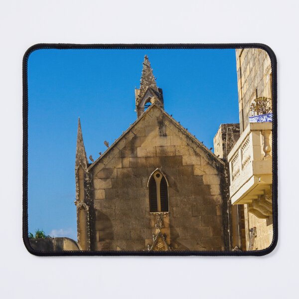 Item preview, Gothic Stone Church Facade With Blue Sky and Historic Architecture in Bright Day designed and sold by Nmallia.