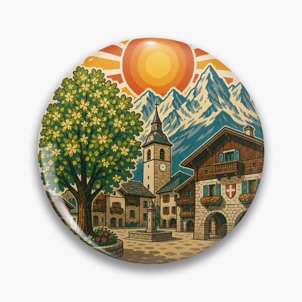 Item preview, Samoens France Travel Souvenir - Retro Illustration designed and sold by VisualArtsOasis.