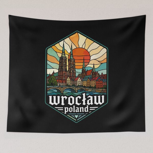 Item preview, Wroclaw City Poland Stained Glass Art Travel designed and sold by TomFrontierArt.