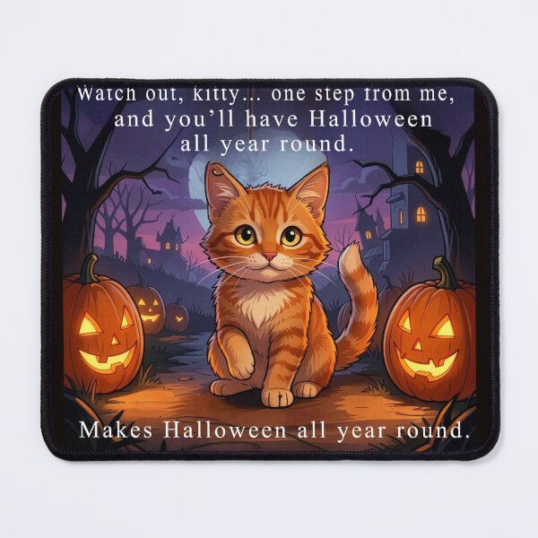 Item preview, Halloweenowy kotek ze śmiesznym tekstem na koszulkę. designed and sold by DarcPop.