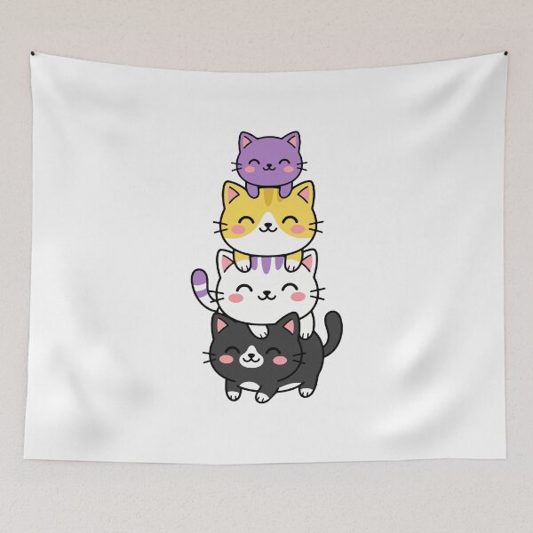 Item preview, Kawaii Cat Stack – Colorful Cute Kitty Collection designed and sold by AliveStyle.