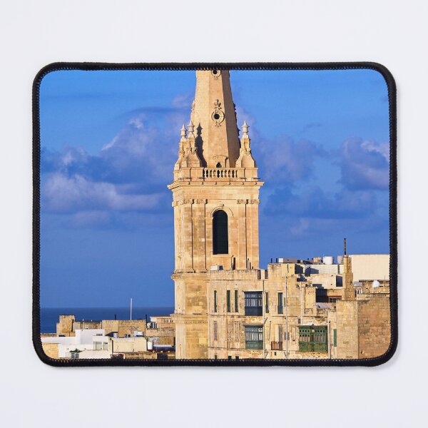 Item preview, Spire of St Paul's Pro-Cathedral and traditional maltese balconies in Valletta, Malta designed and sold by goceris.