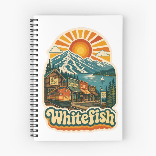 Item preview, Whitefish USA Travel Souvenir - Retro Illustration designed and sold by VisualArtsOasis.