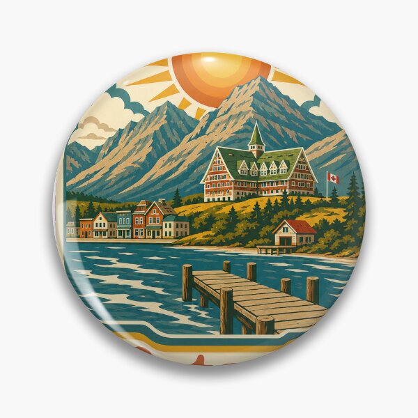 Item preview, Waterton Canada Travel Souvenir - Retro Illustration designed and sold by VisualArtsOasis.