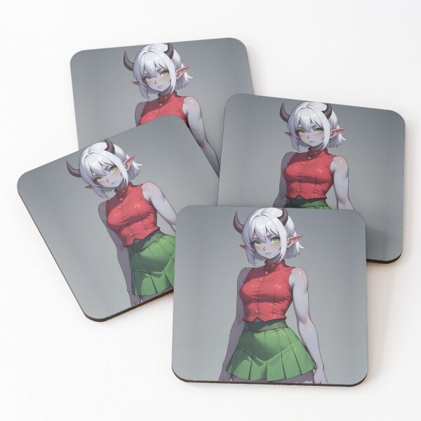 Item preview, Anime demon girl - Gray background designed and sold by ArtsJulian.
