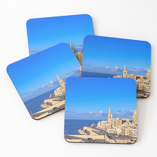 Item preview, Skyline of Valletta Malta featuring Basilica of Our Lady of Mount Carmel and St Paul’s Pro-Cathedral designed and sold by goceris.