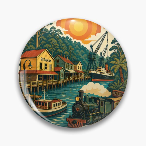 Item preview, Strahan Australia Travel Souvenir - Retro Illustration designed and sold by VisualArtsOasis.