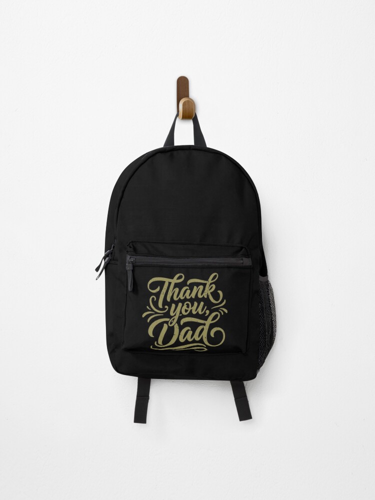 Thumbnail 1 of 3, Backpack, Thank You Dad Script Lettering Design designed and sold by AhmedZouita.