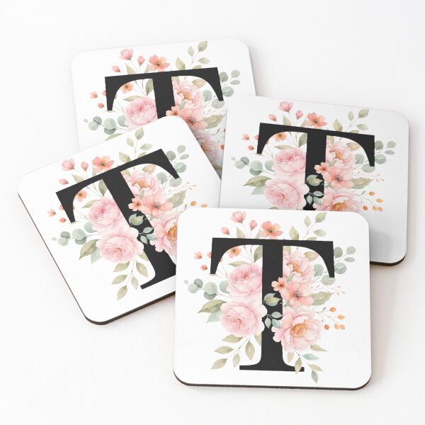 Item preview, Elegant Letter T Floral Watercolor Monogram designed and sold by ITCHAWAWAA.