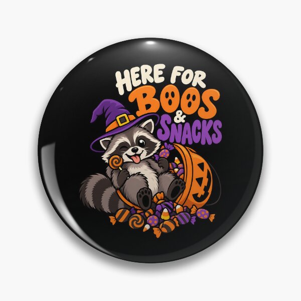 Item preview, Here For Boos & Snacks Halloween Raccoon designed and sold by RICENO.