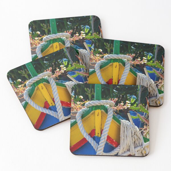 Item preview, Colorful Wooden Boat Bow with Thick Rope Coastline Decor and Nautical Details Sunlit Harbor Scene designed and sold by Nmallia.