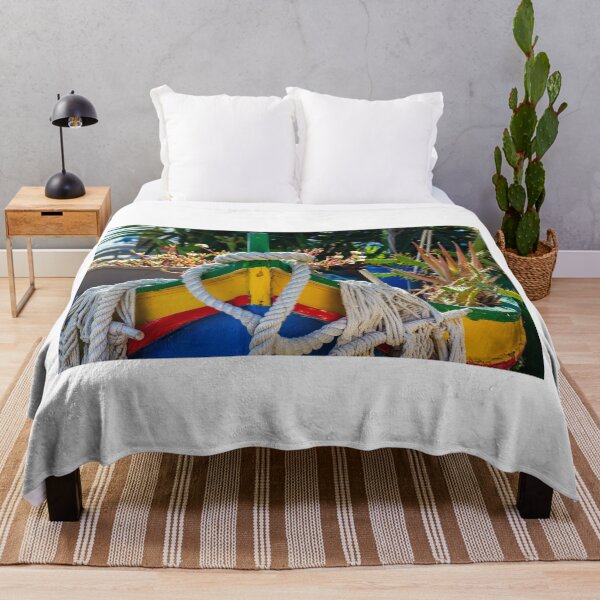 Item preview, Colorful Wooden Boat Bow with Thick Rope Coastline Decor and Nautical Details Sunlit Harbor Scene designed and sold by Nmallia.
