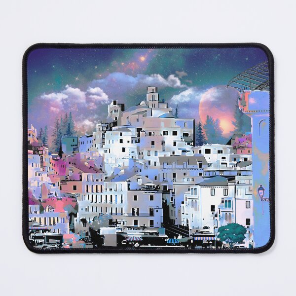 Item preview, Amalfi Coast Surreal Cosmic Cityscape Poster designed and sold by AXENT Designs.