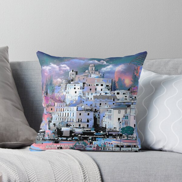 Item preview, Amalfi Coast Surreal Cosmic Cityscape Poster designed and sold by AXENT Designs.