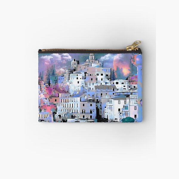 Item preview, Amalfi Coast Surreal Cosmic Cityscape Poster designed and sold by AXENT Designs.