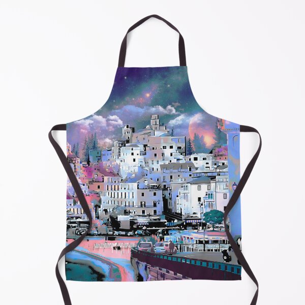 Item preview, Amalfi Coast Surreal Cosmic Cityscape Poster designed and sold by AXENT Designs.