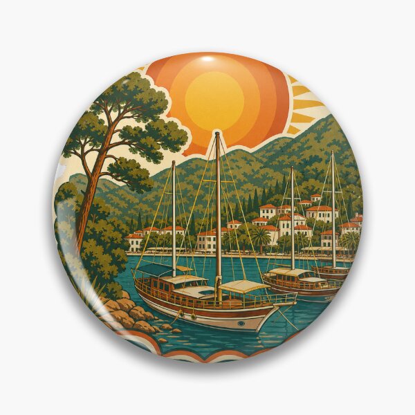Item preview, Gocek Turkey Travel Souvenir - Retro Illustration designed and sold by VisualArtsOasis.