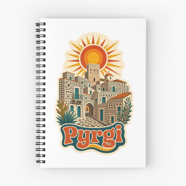Item preview, Pyrgi Greece Travel Souvenir - Retro Illustration designed and sold by VisualArtsOasis.