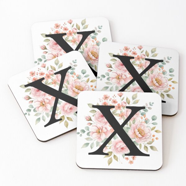 Item preview, Elegant Letter X Floral Watercolor Monogram designed and sold by ITCHAWAWAA.