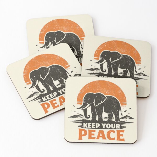 Item preview, Keep Your Peace – Stoic Elephant Vintage Illustration designed and sold by Dogandesighn.