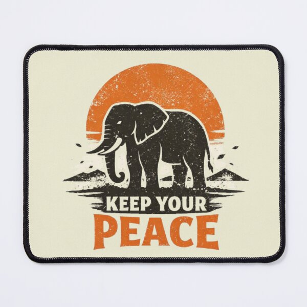 Item preview, Keep Your Peace – Stoic Elephant Vintage Illustration designed and sold by Dogandesighn.