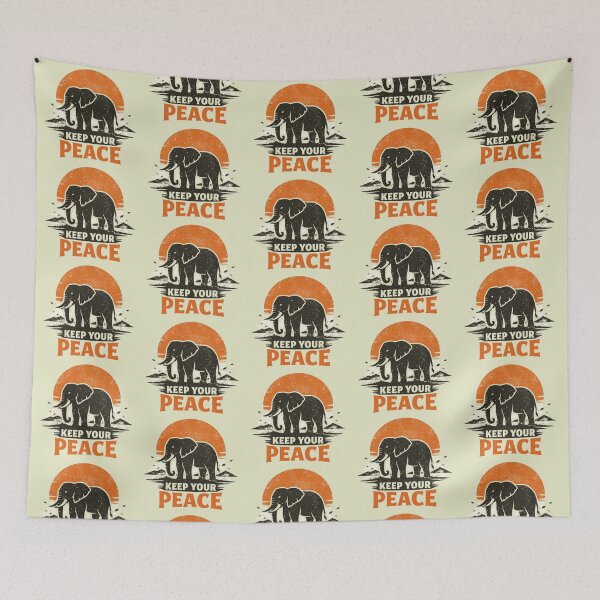Item preview, Keep Your Peace – Stoic Elephant Vintage Illustration designed and sold by Dogandesighn.