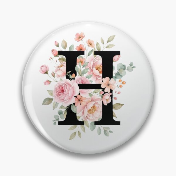 Item preview, Elegant Letter H Floral Watercolor Monogram designed and sold by ITCHAWAWAA.