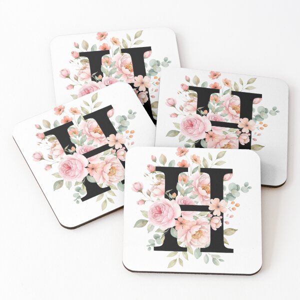 Item preview, Elegant Letter H Floral Watercolor Monogram designed and sold by ITCHAWAWAA.