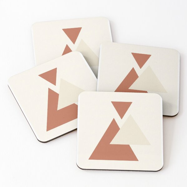 Item preview, Layered Triangle Forms | Minimalist Terracotta Geometric Print designed and sold by Zaramodo.