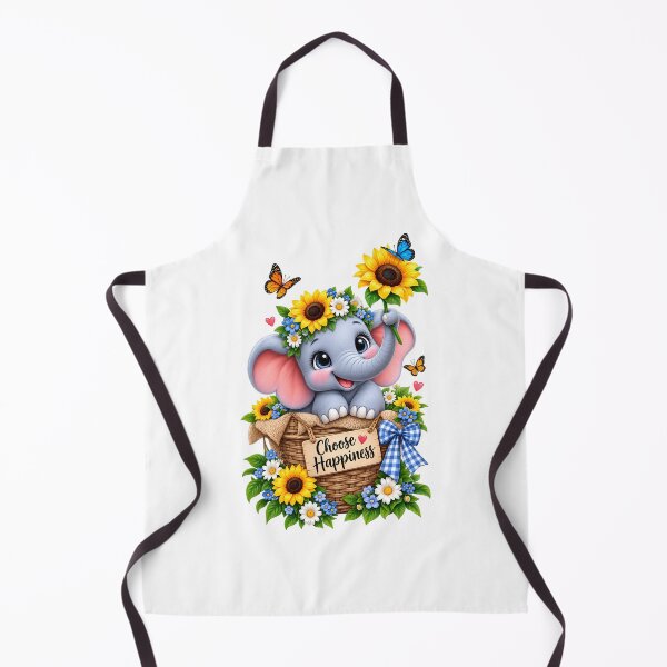 Item preview, Cute Baby Elephant PNG with Sunflowers | Kawaii Floral Printable | Sublimation Design | designed and sold by : CraftyVibes.