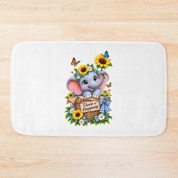 Item preview, Cute Baby Elephant PNG with Sunflowers | Kawaii Floral Printable | Sublimation Design |  designed and sold by : CraftyVibes.
