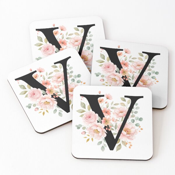 Item preview,  Elegant Letter V Floral Watercolor Monogram designed and sold by ITCHAWAWAA.