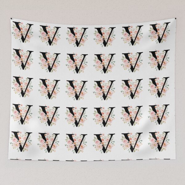 Item preview,  Elegant Letter V Floral Watercolor Monogram designed and sold by ITCHAWAWAA.