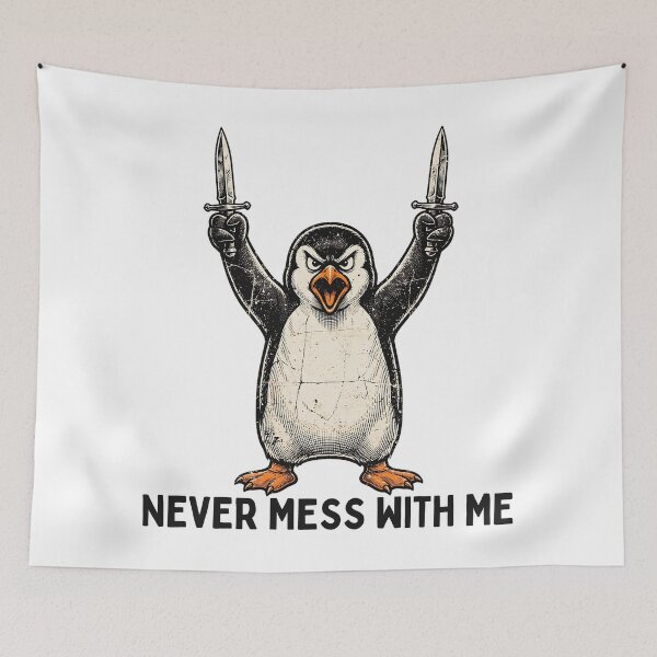 Item preview, Angry Penguin Vintage Distressed Warrior Shirt for Sarcastic Animal Lovers designed and sold by Teetreasure2.