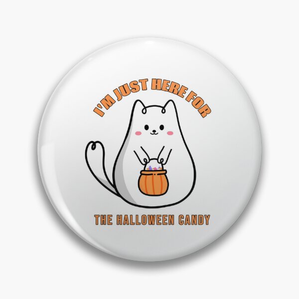 Item preview, I'm Just Here For The Halloween Candy Cute Fat Cat Pumpkin designed and sold by Amituniqdesign .