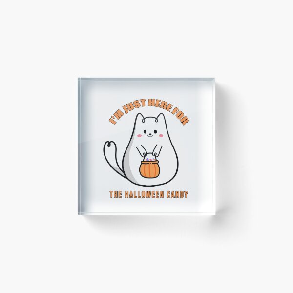 Item preview, I'm Just Here For The Halloween Candy Cute Fat Cat Pumpkin designed and sold by Amituniqdesign .