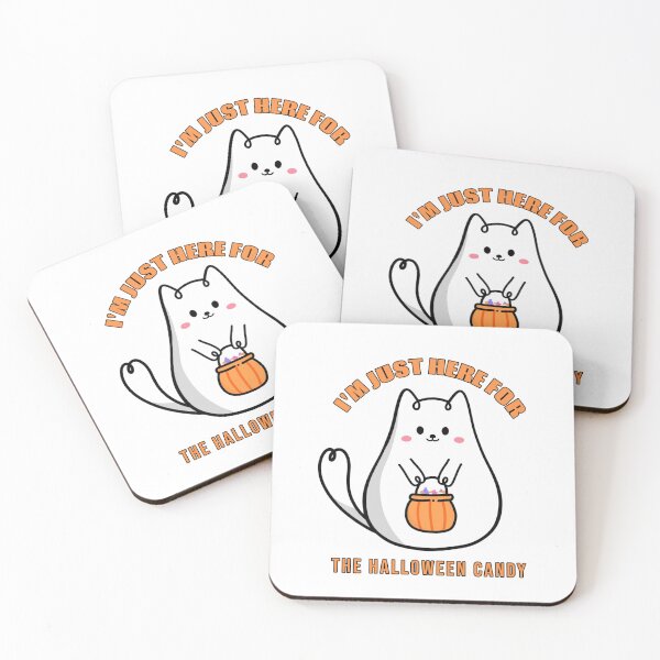 Item preview, I'm Just Here For The Halloween Candy Cute Fat Cat Pumpkin designed and sold by Amituniqdesign .