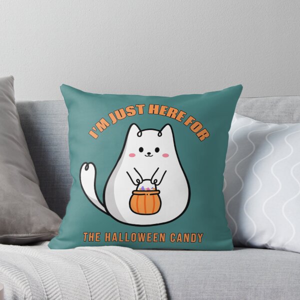 Item preview, I'm Just Here For The Halloween Candy Cute Fat Cat Pumpkin designed and sold by Amituniqdesign .