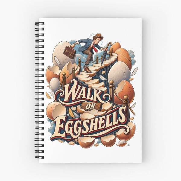 Item preview, Walk On Eggshells Funny Careful Businessman Surreal Vintage Graphic Tee Design designed and sold by Nubian Style.
